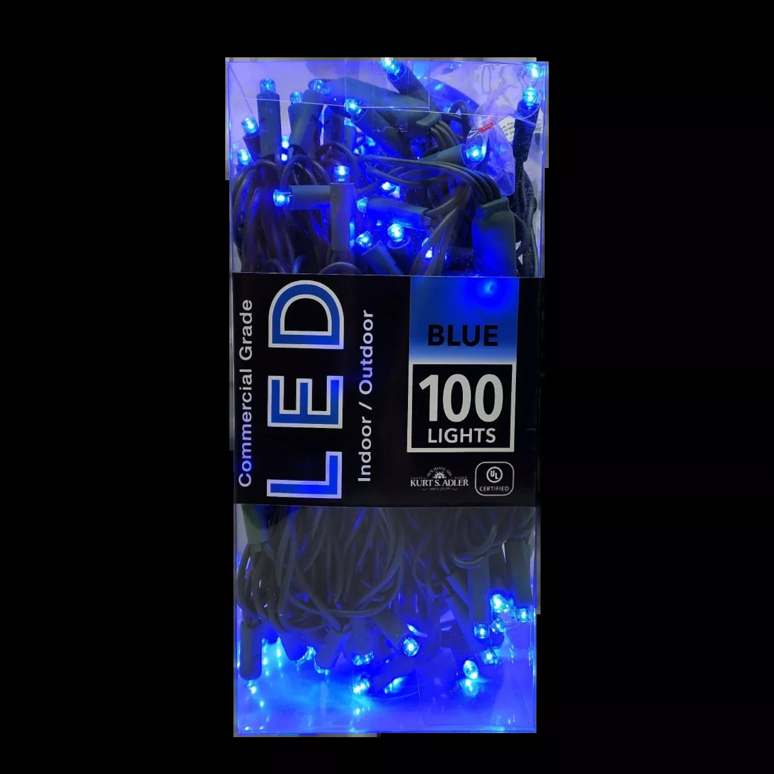 100-Light 5mm Blue LED Green Wire Light Set