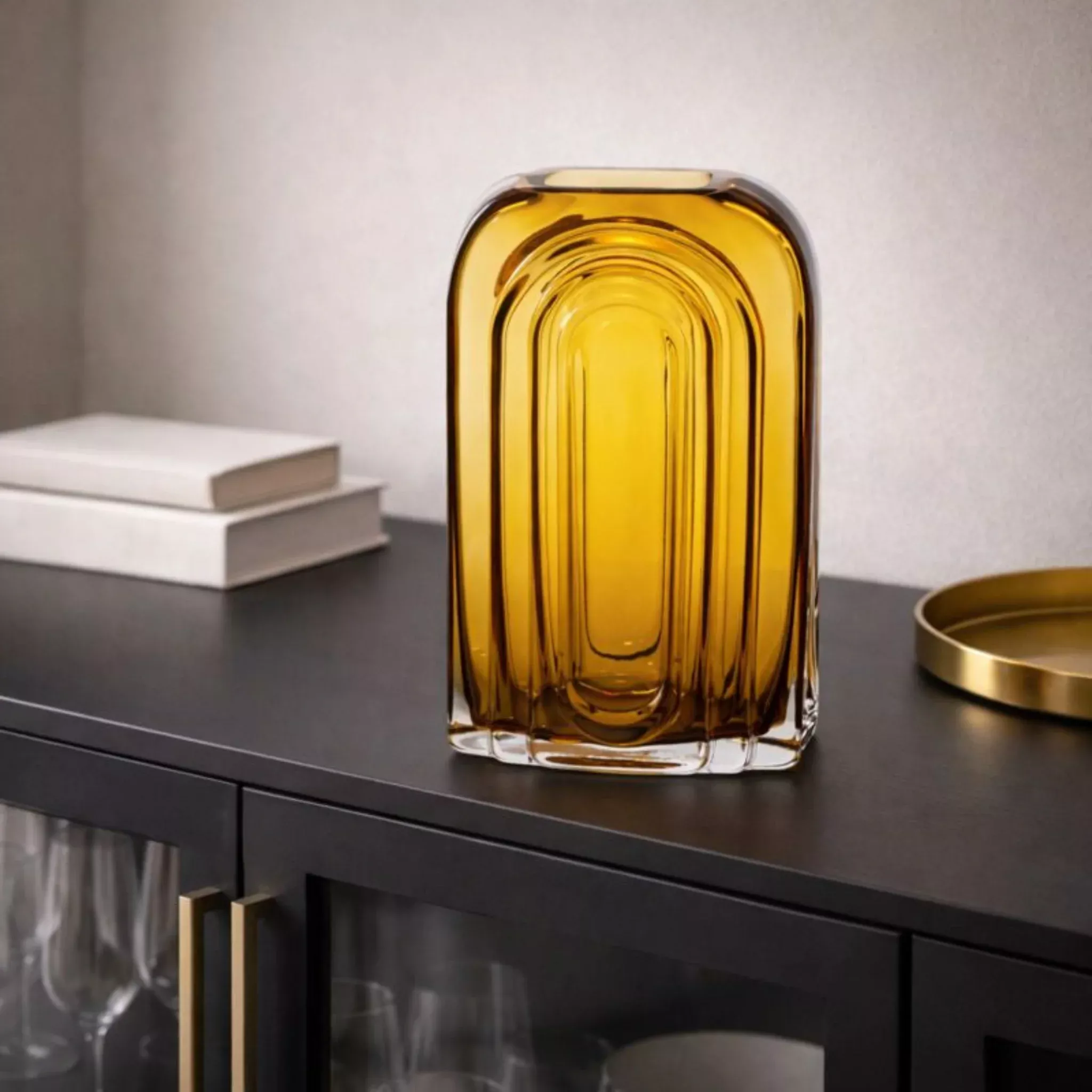 Amber Arch Glass Vase