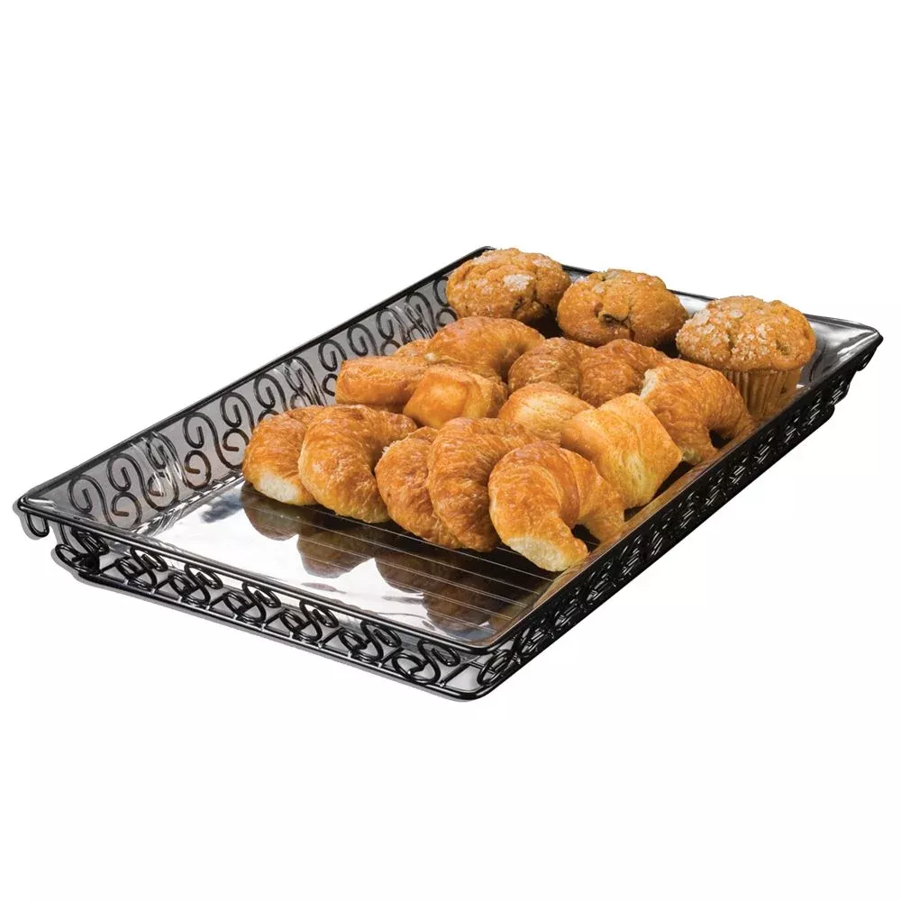American Metalcraft Basket Black Scroll Rectangular