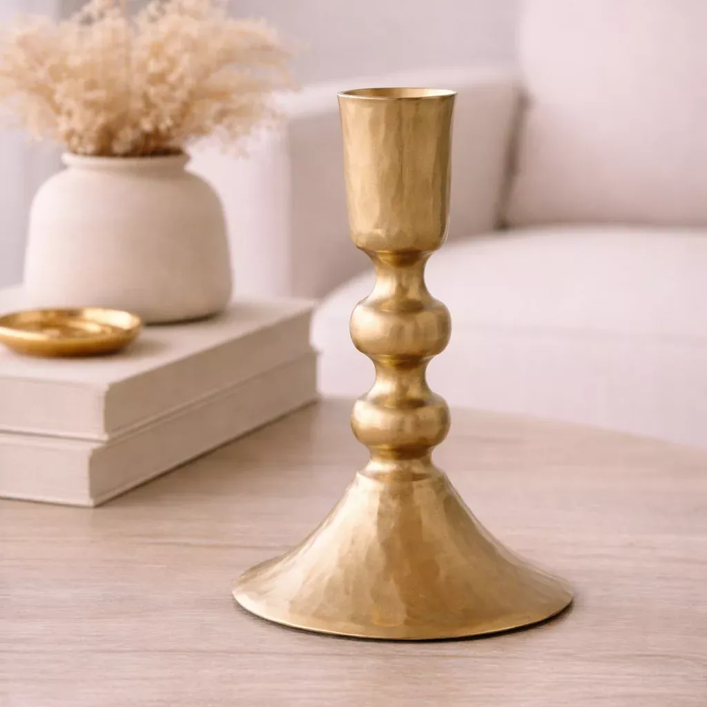 Antique Gold Ball Candle Holder