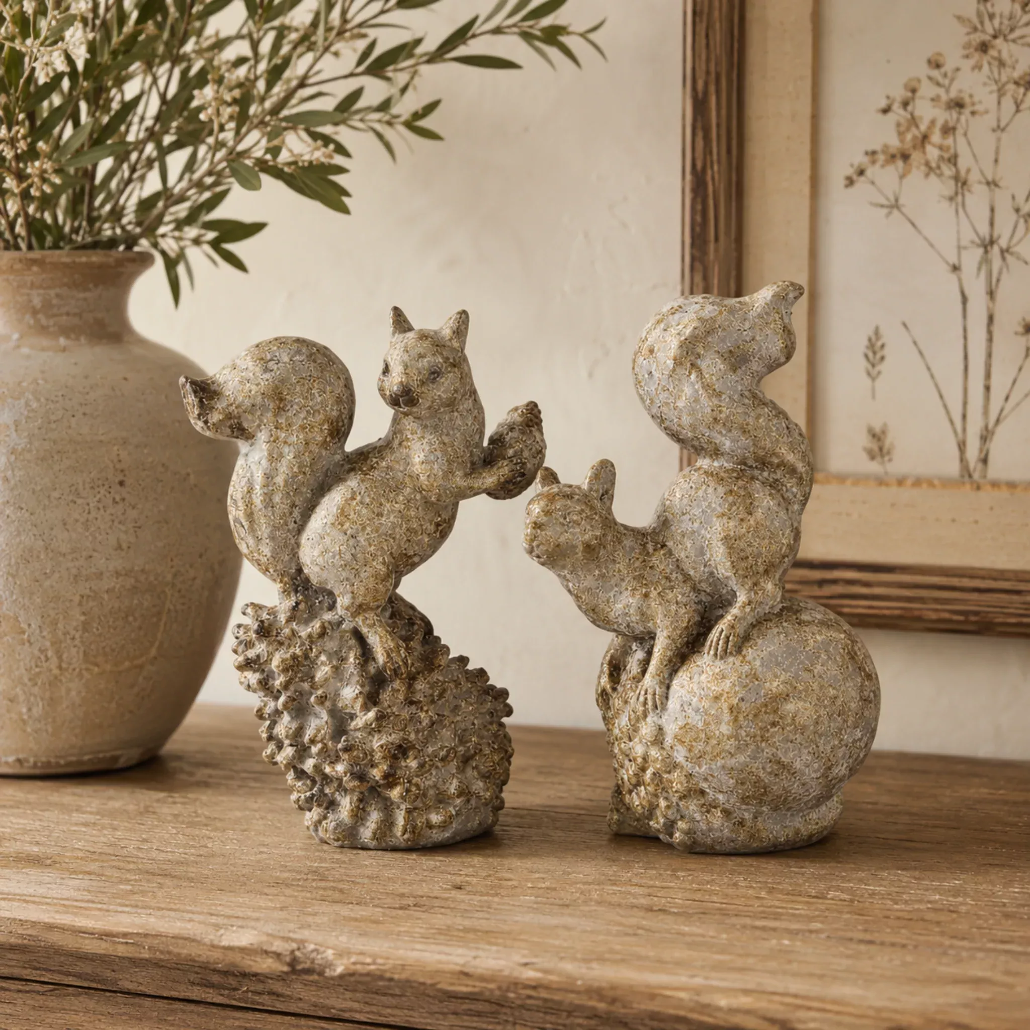 Antiqued Gold Harvest Squirrel