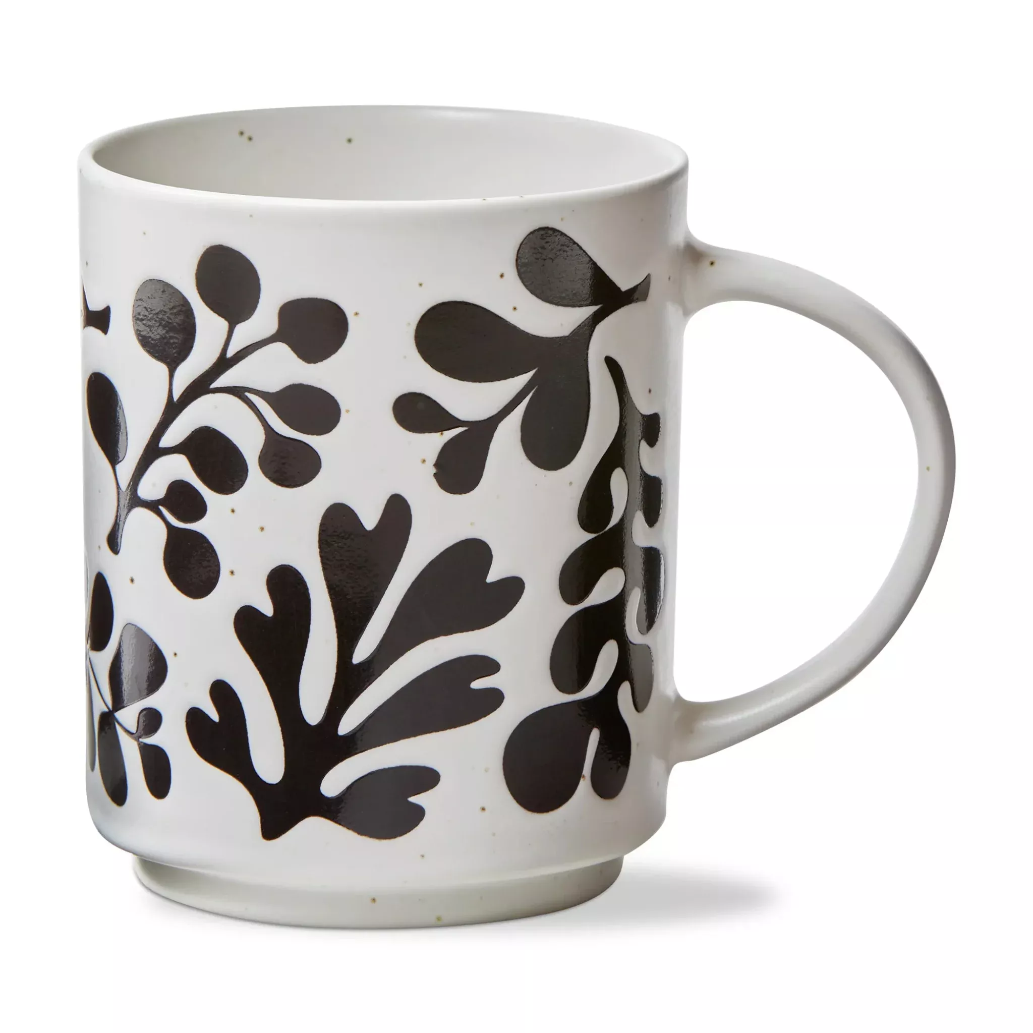 Arden Leafy Black Stoneware Mug
