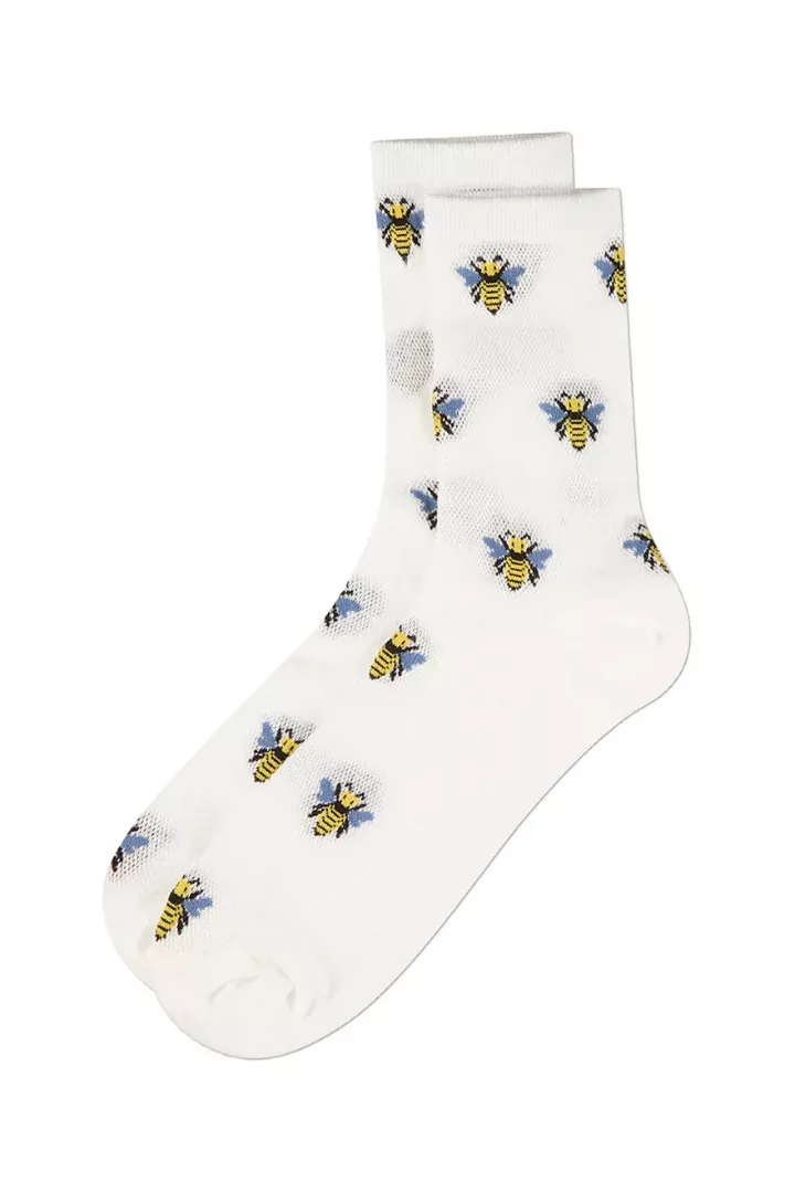 Bee Mesh Crew Socks