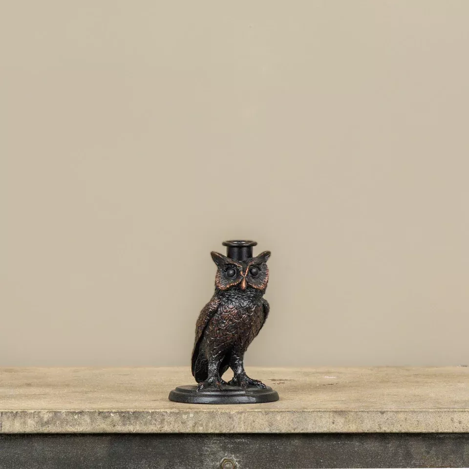 Black Owl Taper Holder