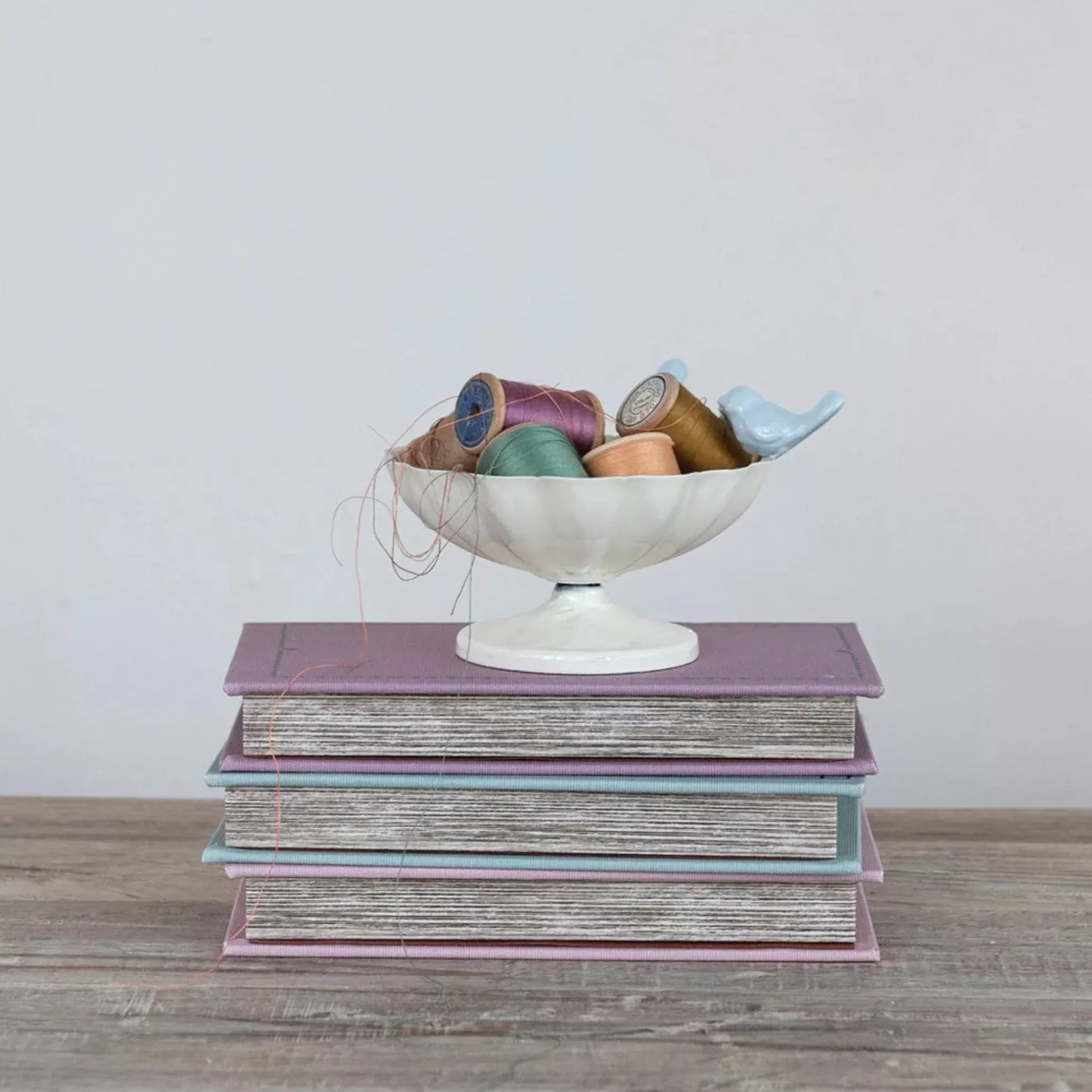 Blue Bird Footed Bowl
