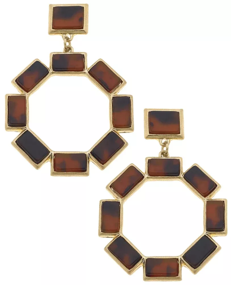Canvas Style Halston Tortoise Resin Statement Earrings