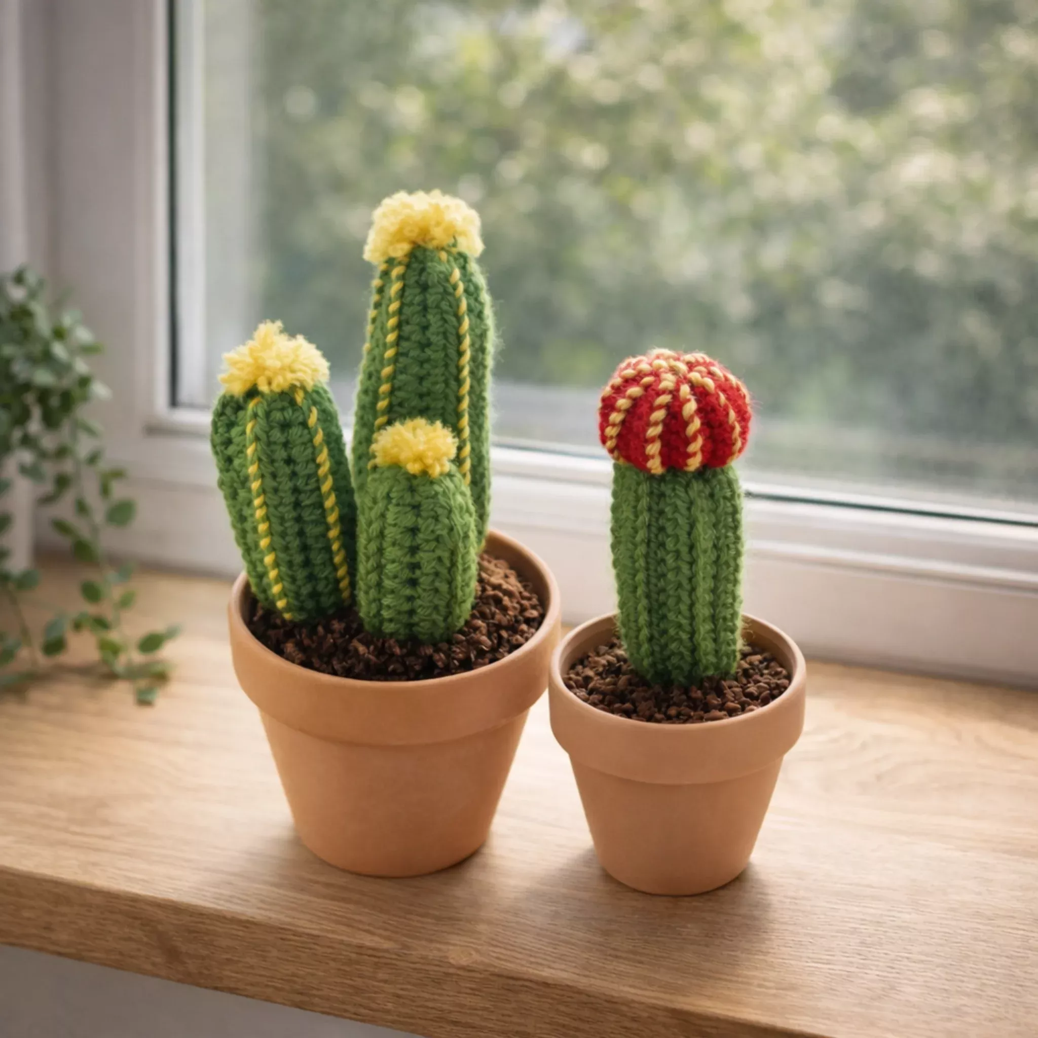 Crochet Cactus Potted Decor