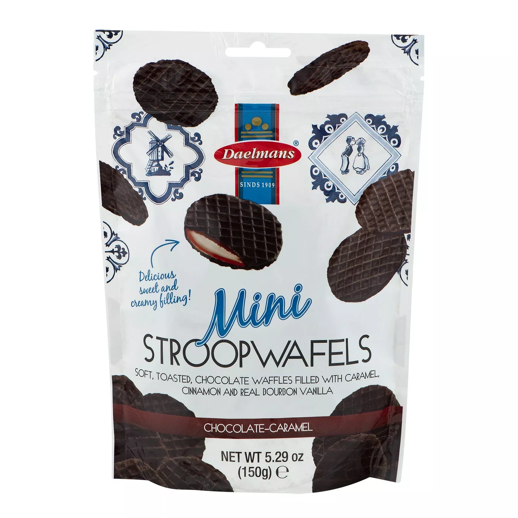 Daelmans Chocolate Mini Stroopwafel Stand Up Pouch