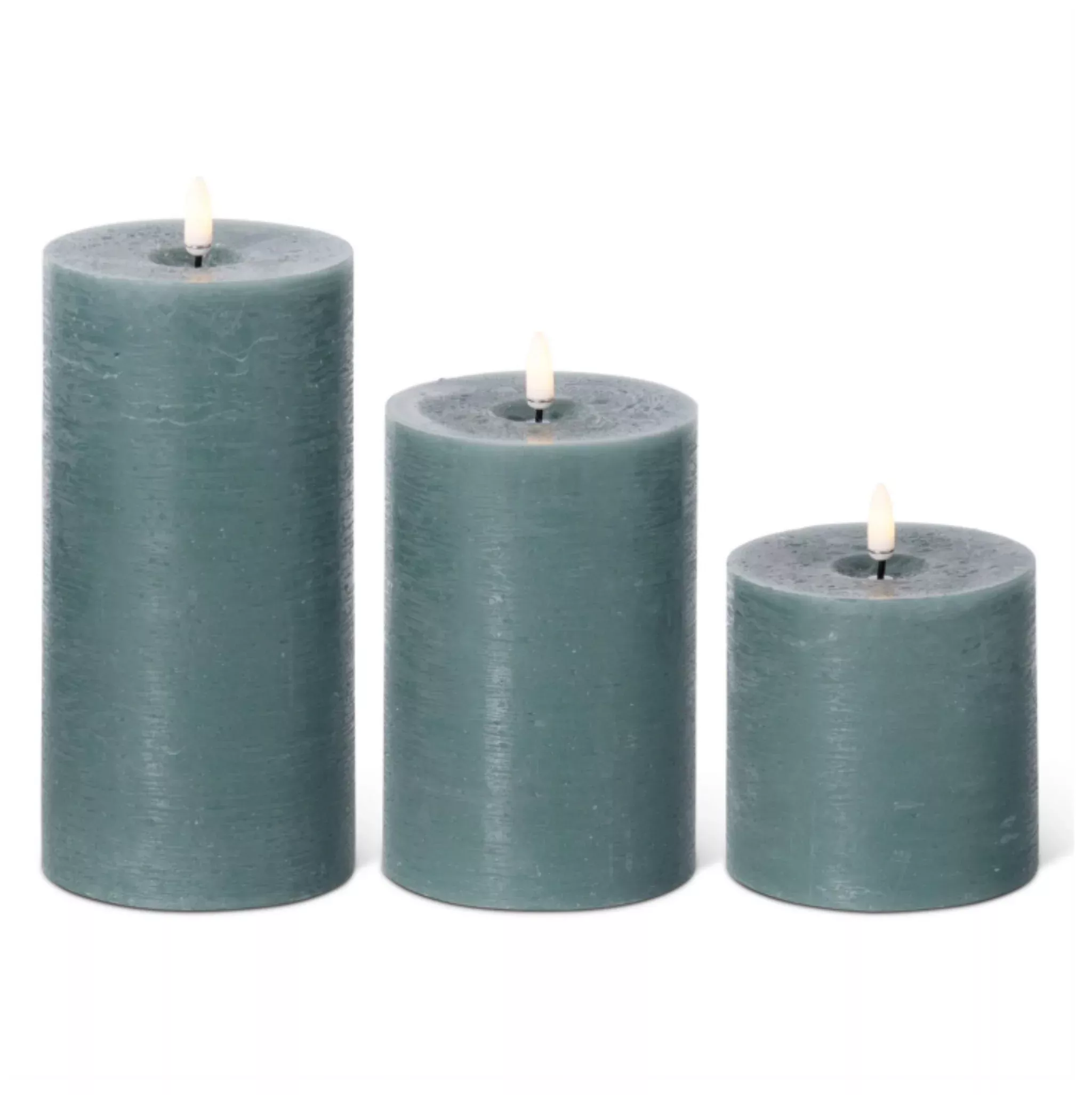 Dark Aqua Textured Pillar Candle