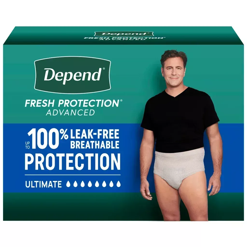 Depend Fresh Protection Advanced Incontinence Underwear for Men, Ultimate Absorbency, Disposable Protective Underwear