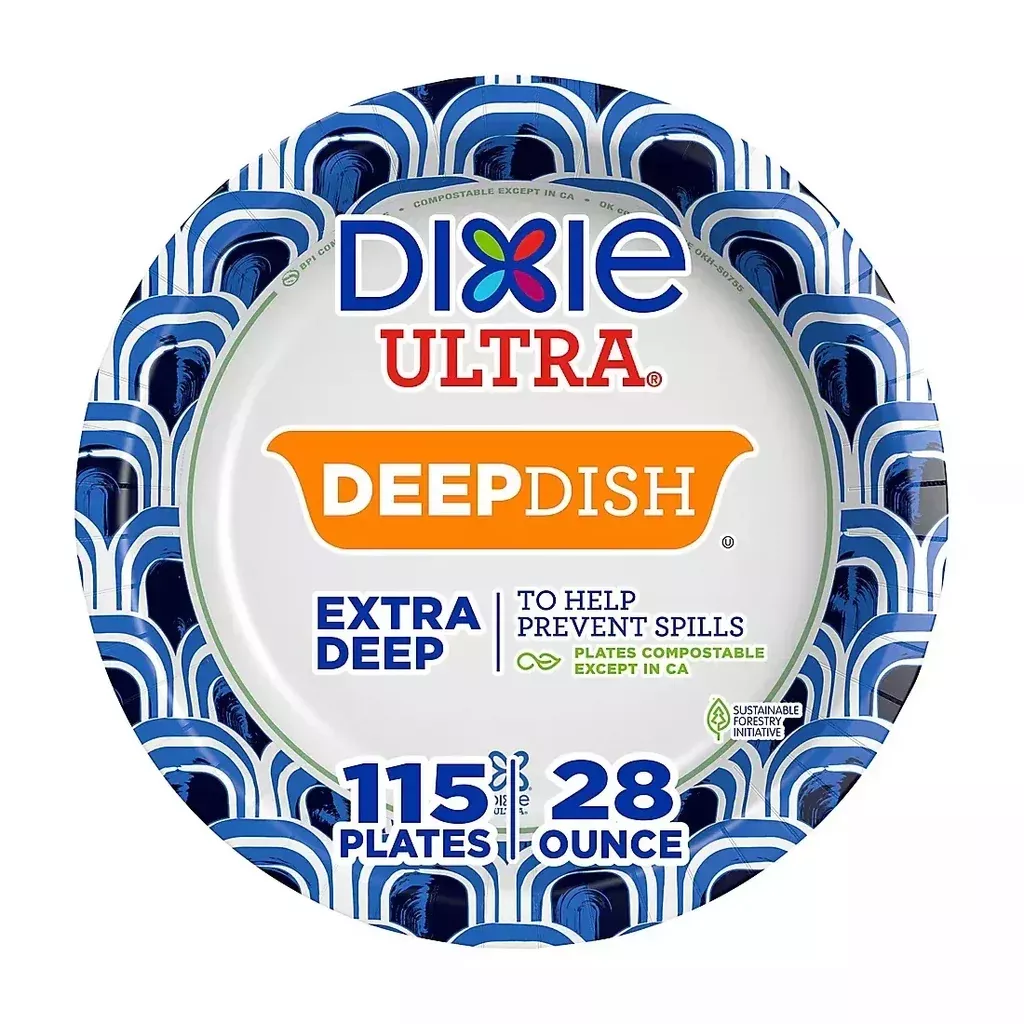 Dixie Ultra Extra Deep Dish Disposable Paper Plates, 28 oz./115 ct.