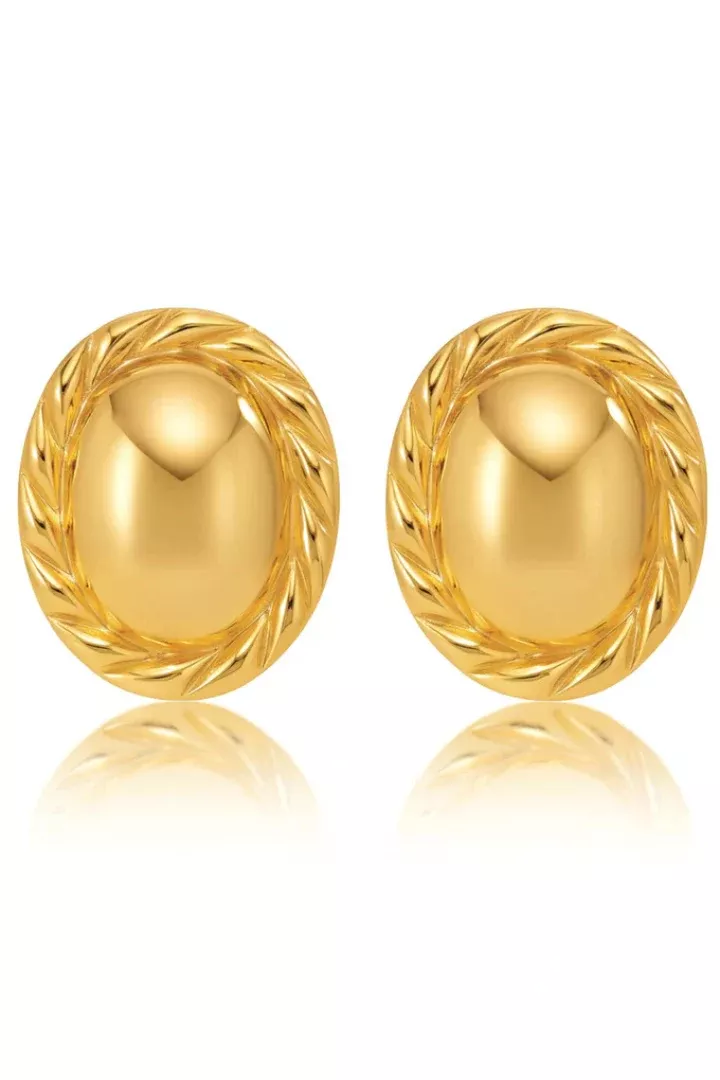 Ellie Vail Diana Twisted Oval Button Earring