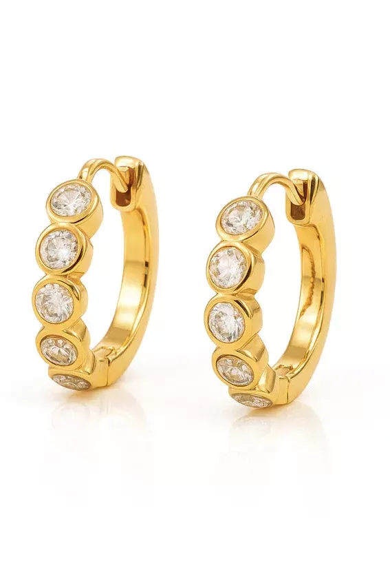 Ellie Vail Varra Bezel Mini Hoop Earring