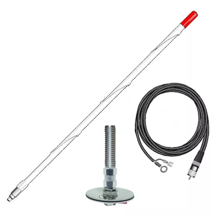 Firestik FG2DDW 2' (61cm) Single Roof Mount "NGP" Kit Complete (White)