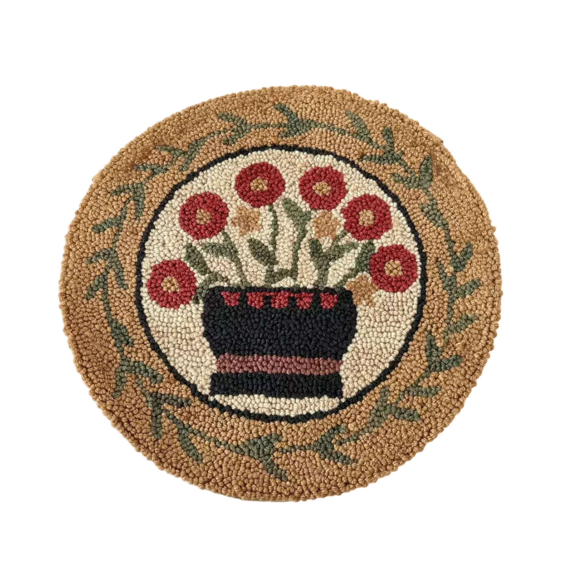 Flower Basket Hooked Chair Pad