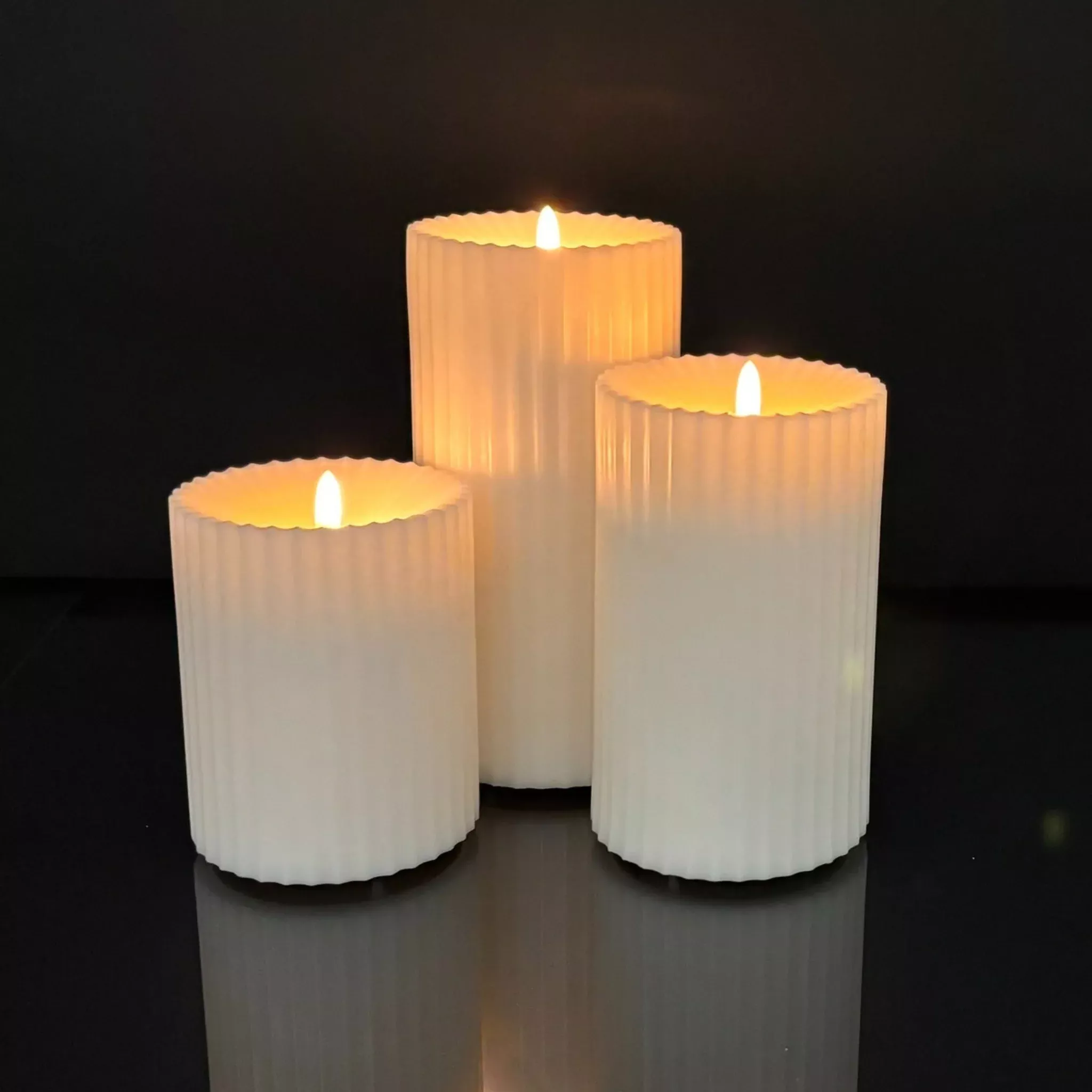 Fluted Ivory Radiance Outdoor Pillar