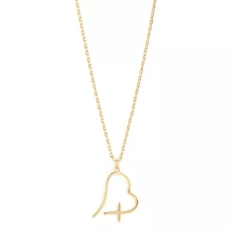 Free-Form Heart & Cross Necklace
