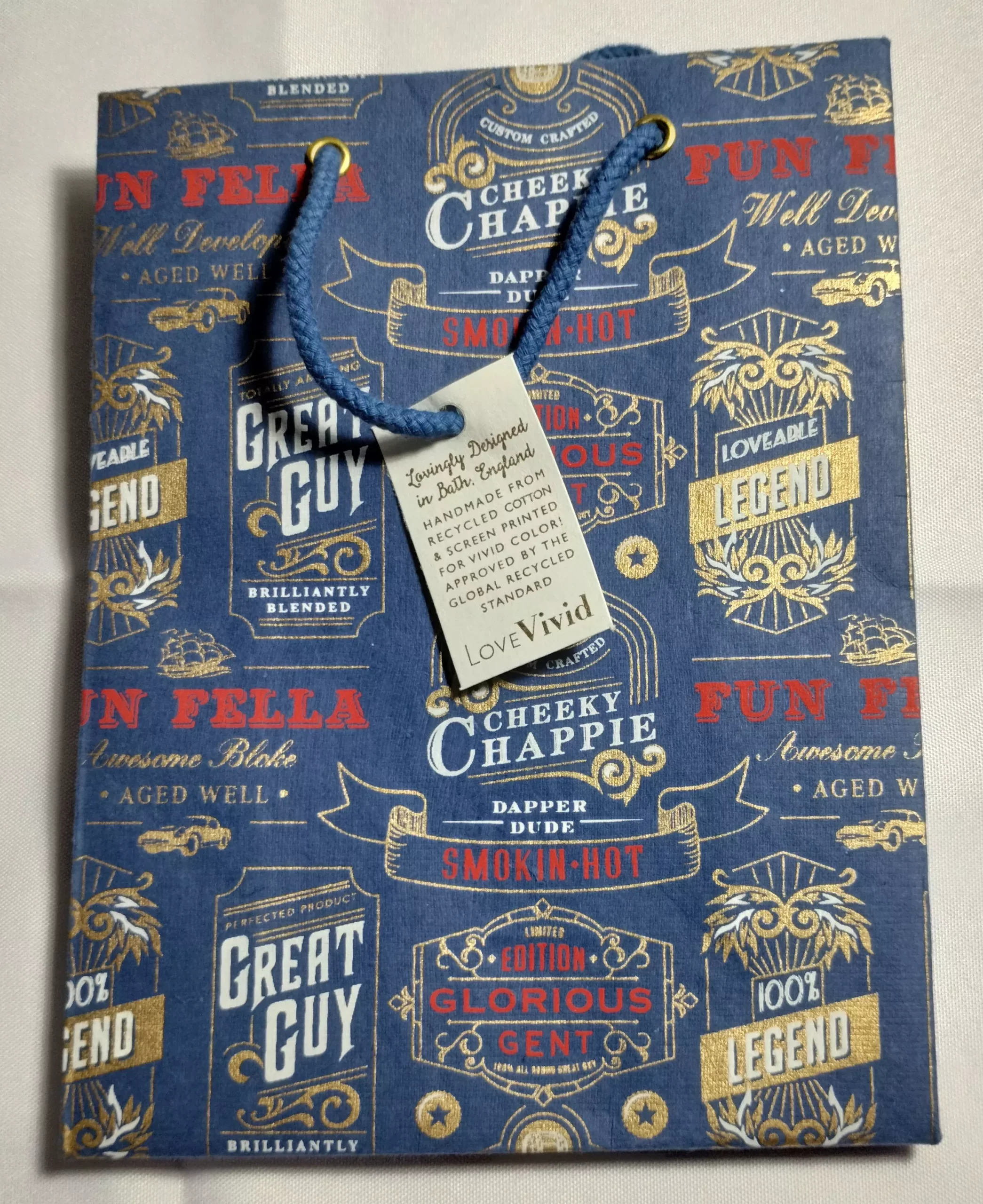 Fun Fella Gift Bag, Blue - Medium