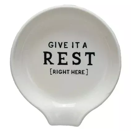 "Give It A Rest" Stoneware Spoon Resting Plate