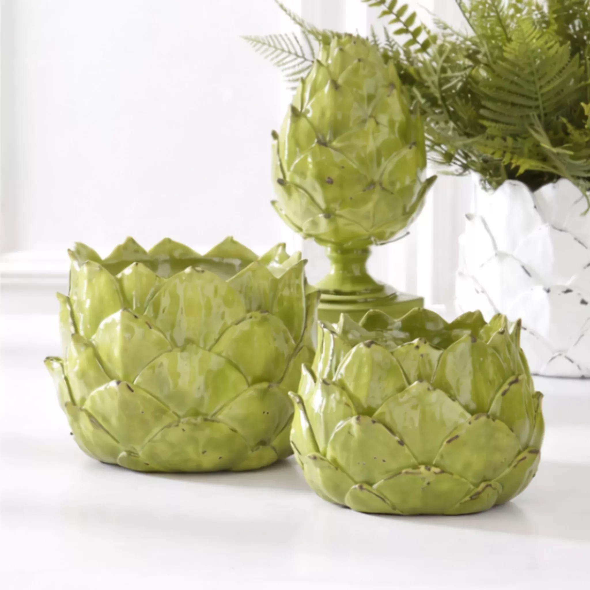 Green Resin Artichoke Planter