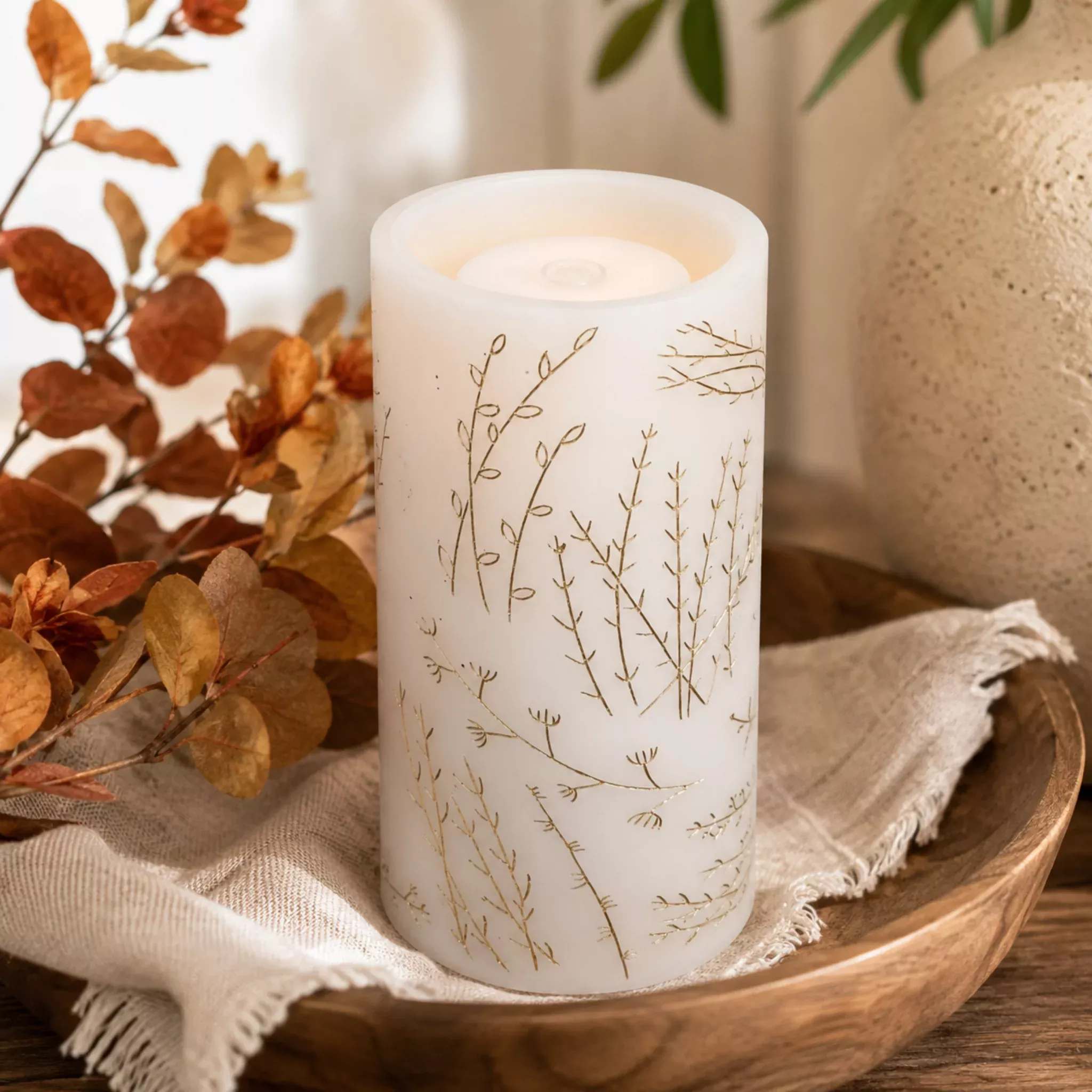 Harvest Wheat Fountain Candle