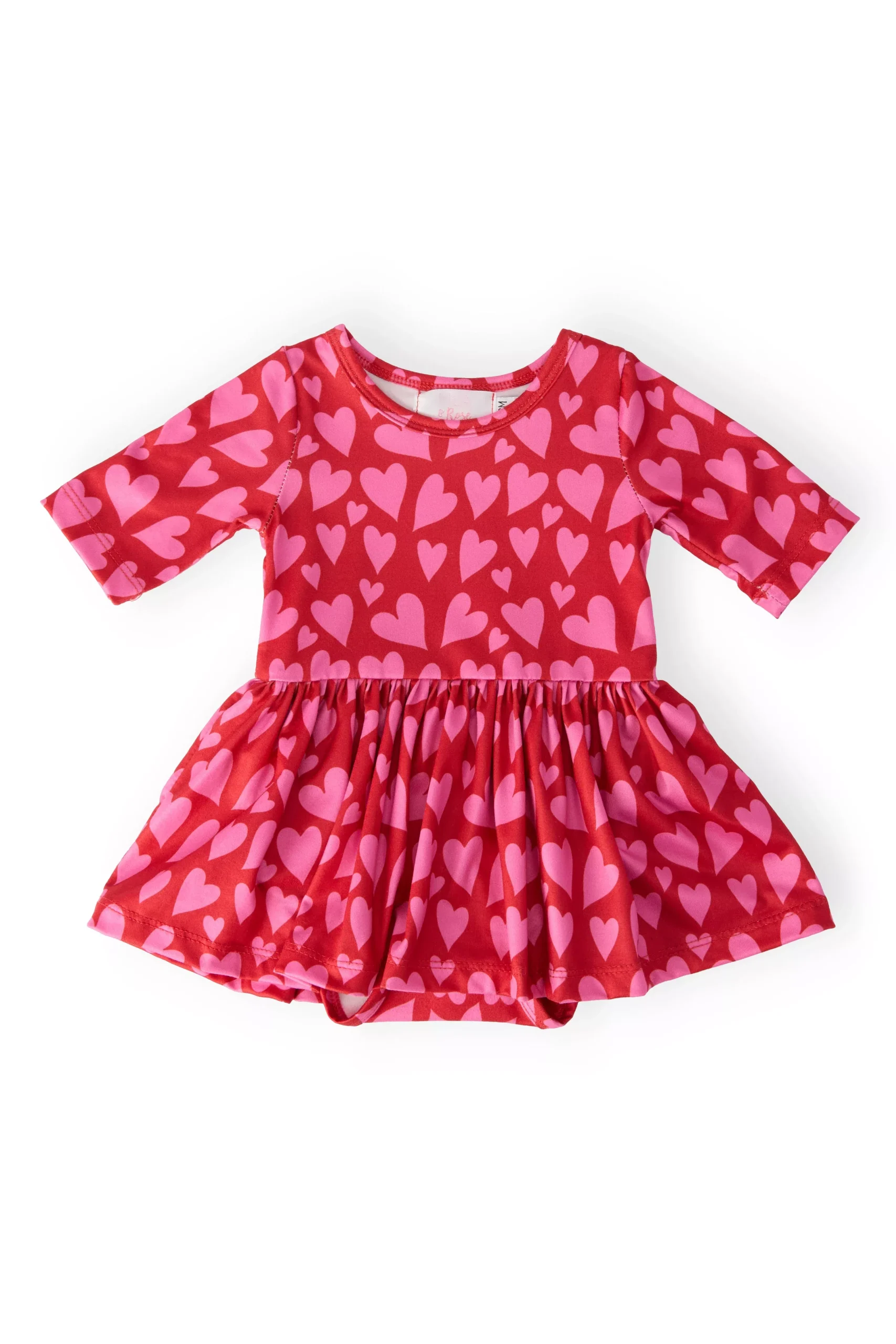 Hearts & Hugs 3 /4 Sleeve Twirl Bodysuit
