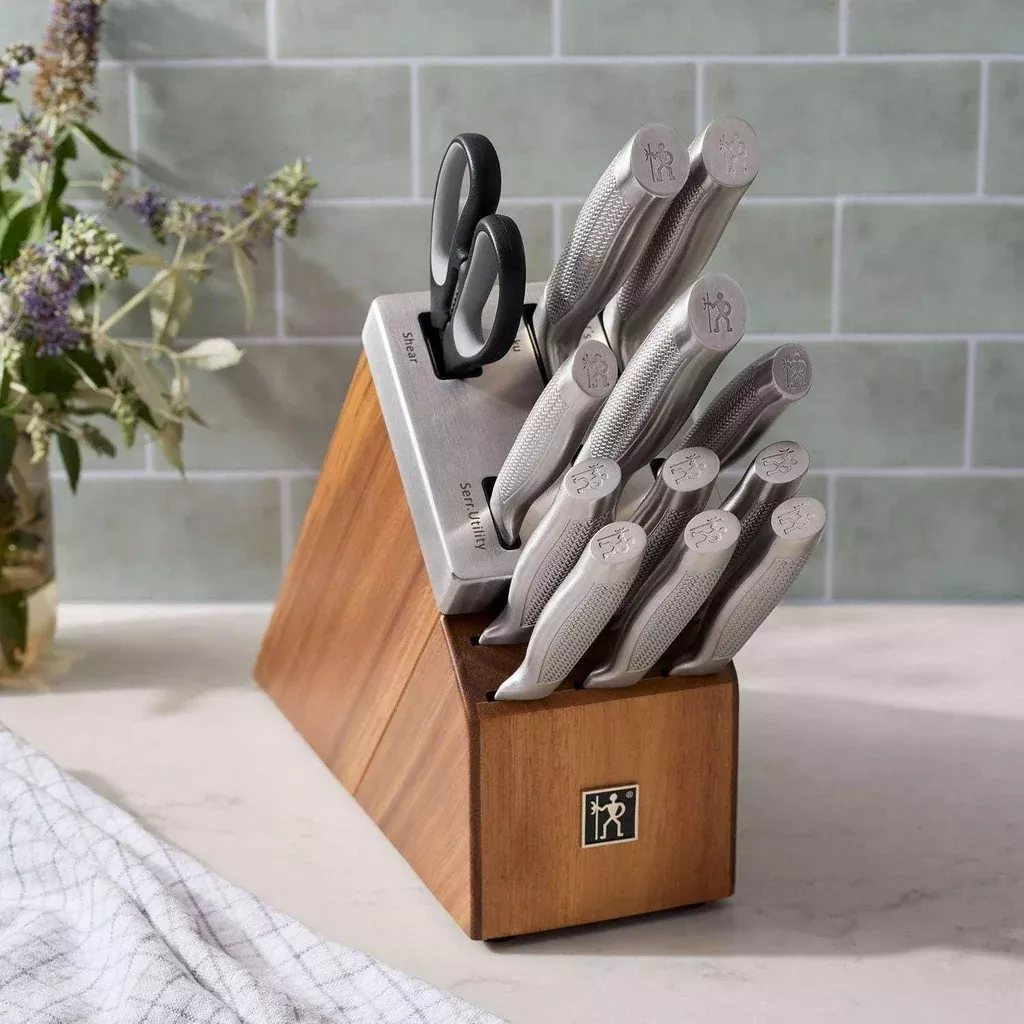 Henckels Diamond 13-Piece Self-Sharpening Acacia Block Set
