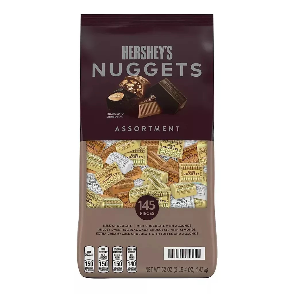 Hershey's Nuggets Snack Size Milk & Dark Chocolate Candy Bars, 145 pk./52 oz.