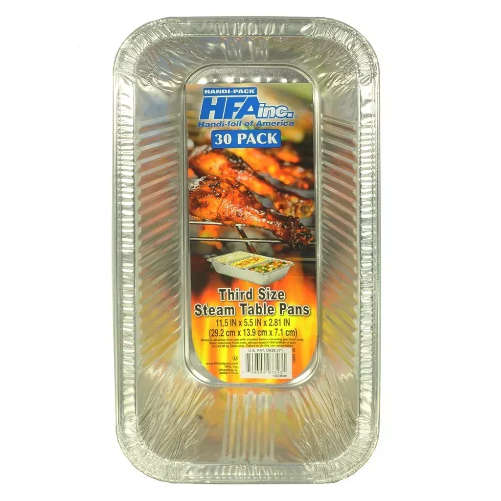 HFA Third Size Steam Table Pans, 30-count