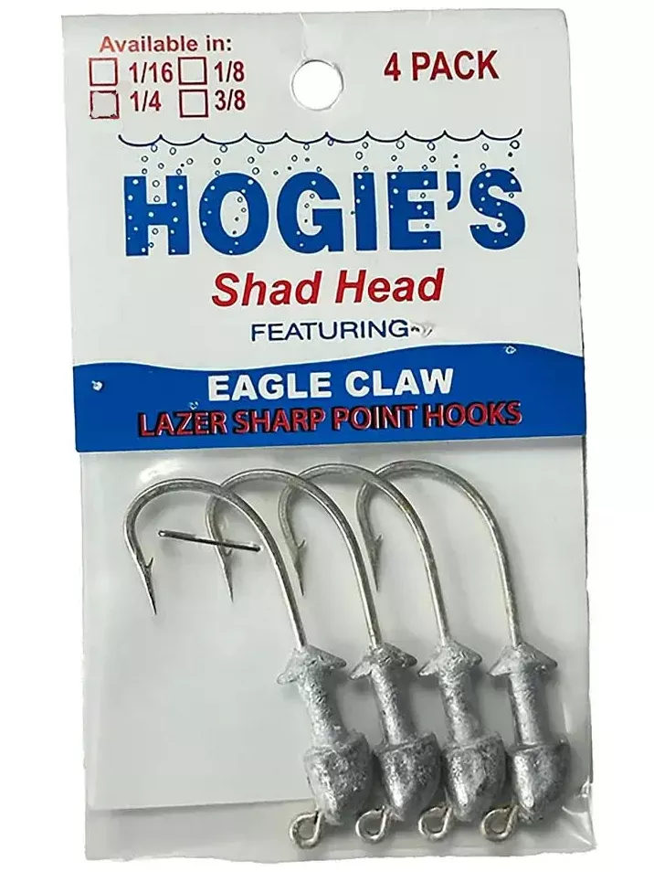 Hogie's Shad Head Eagle Claw Lazer Sharp Jigheads - 4 pc.