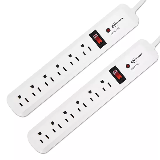 Innovera Surge Protector - 6 Outlets - 6' Cord - 1080 Joules - 2 pk.