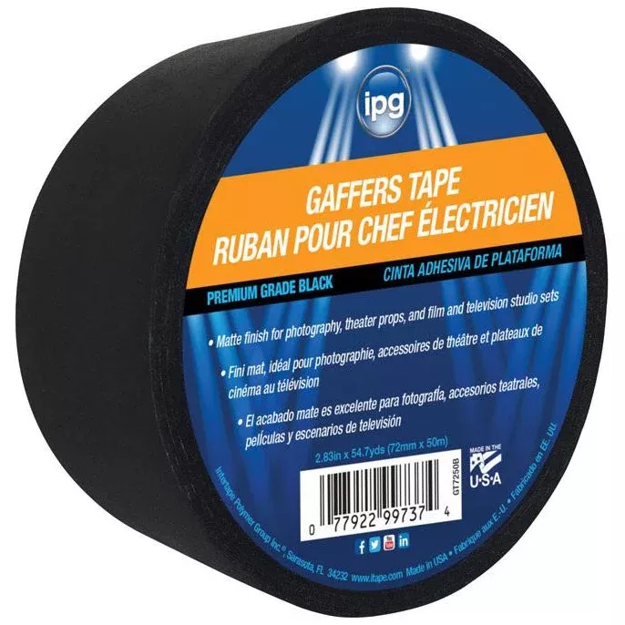 IPG 2.83" Black Gaffer's Tape - 54.7 yd.