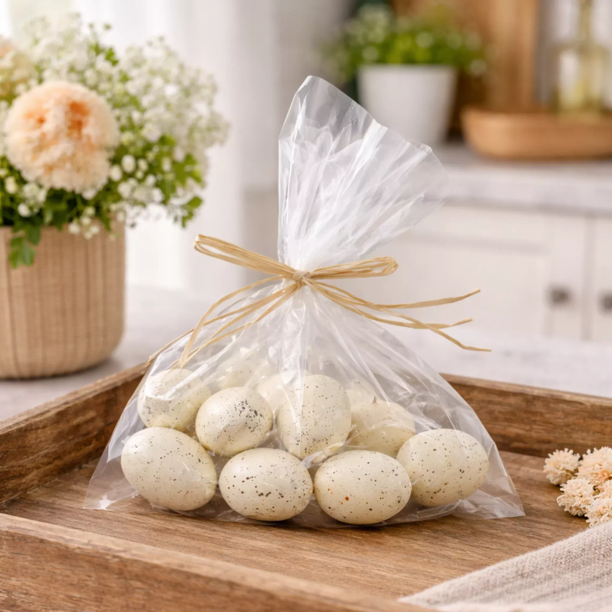 Ivory Dotted Decorative Decor Eggs