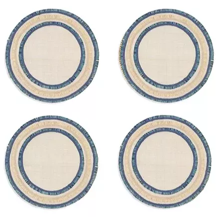 Joanna Buchanan Ruffle Edge Abaca Straw Coasters - 4 pc.