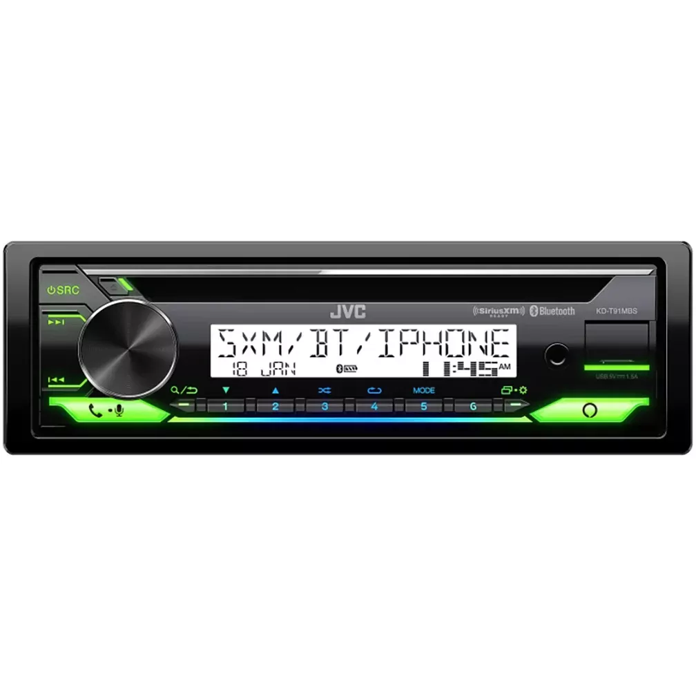 JVC KDT91MBS Cd Receiver For Marine With Bluetooth Front Usb And Aux Input