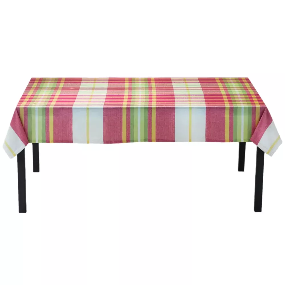 Lemoncello Plaid Cotton Tablecloth- 5' x 7'