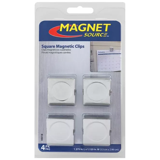 Magnet Source 1.375" Square Magnetic Clips - 4 pc.