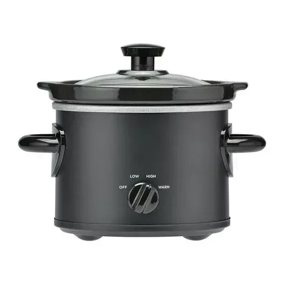Mainstays 2 Qt Manual Slow Cooker, Matte Black