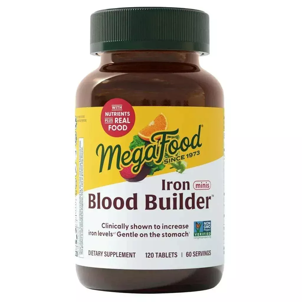 MegaFood Blood Builder Iron Minis Dietary Supplement Tablets, 120 Count