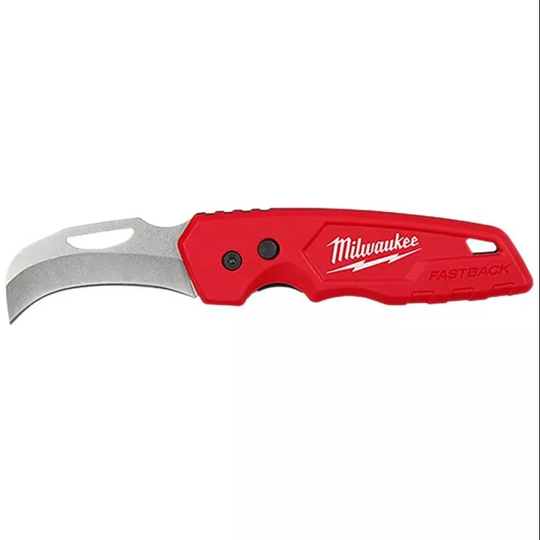 Milwaukee Fastback Press-and-Flip Hawkbill Folding Knife - 7"
