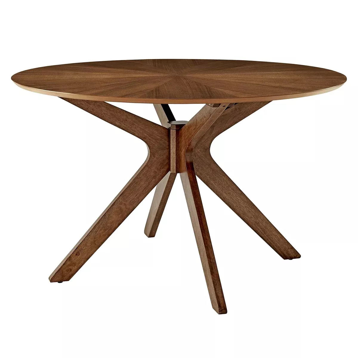 Modway Crossroads 47" Round Wood Dining Table, Walnut