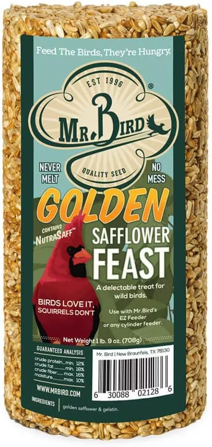 Mr. Bird Golden Safflower Feast Birdseed Cylinder - 25 oz.