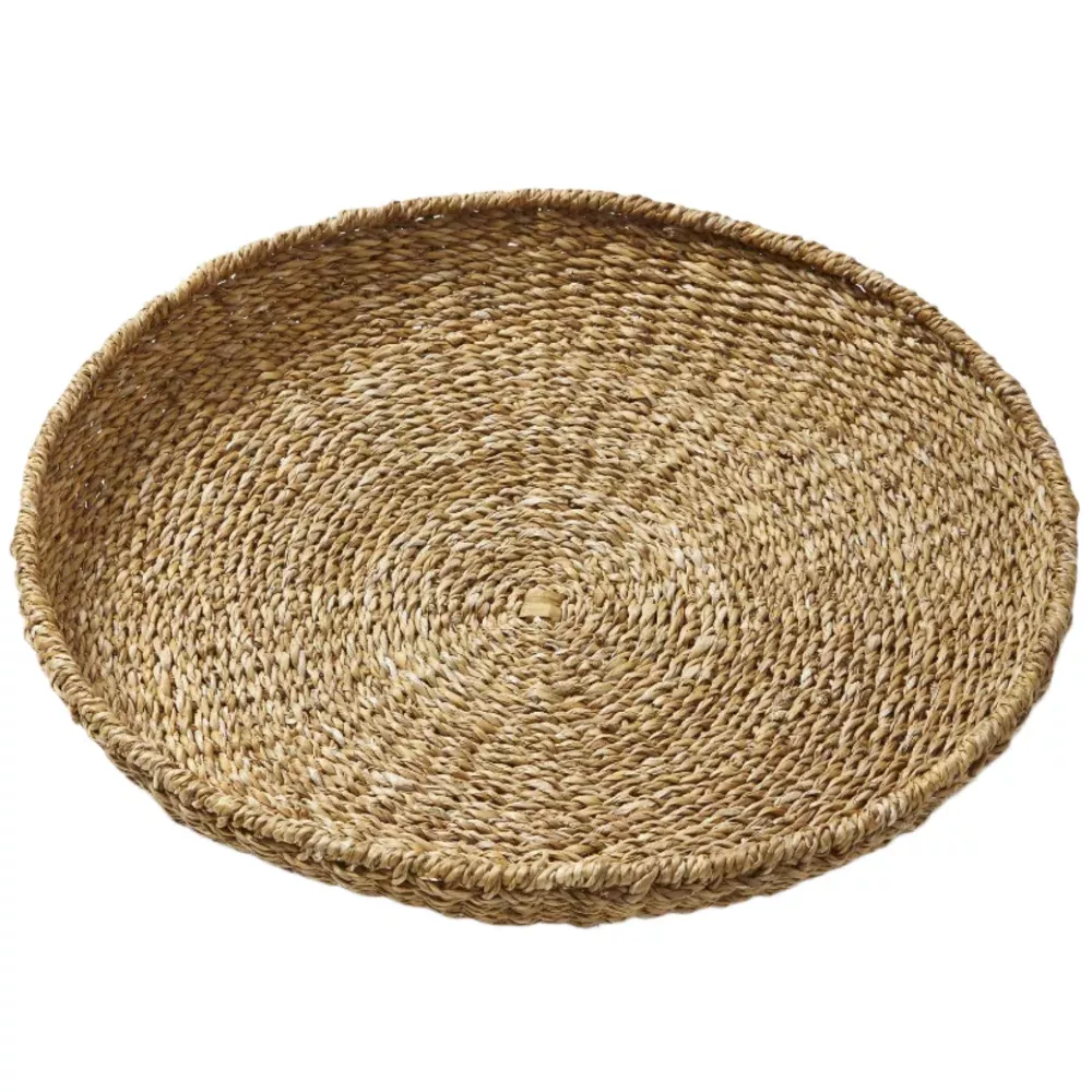 Natural Woven Seagrass Serving Tray - 22"