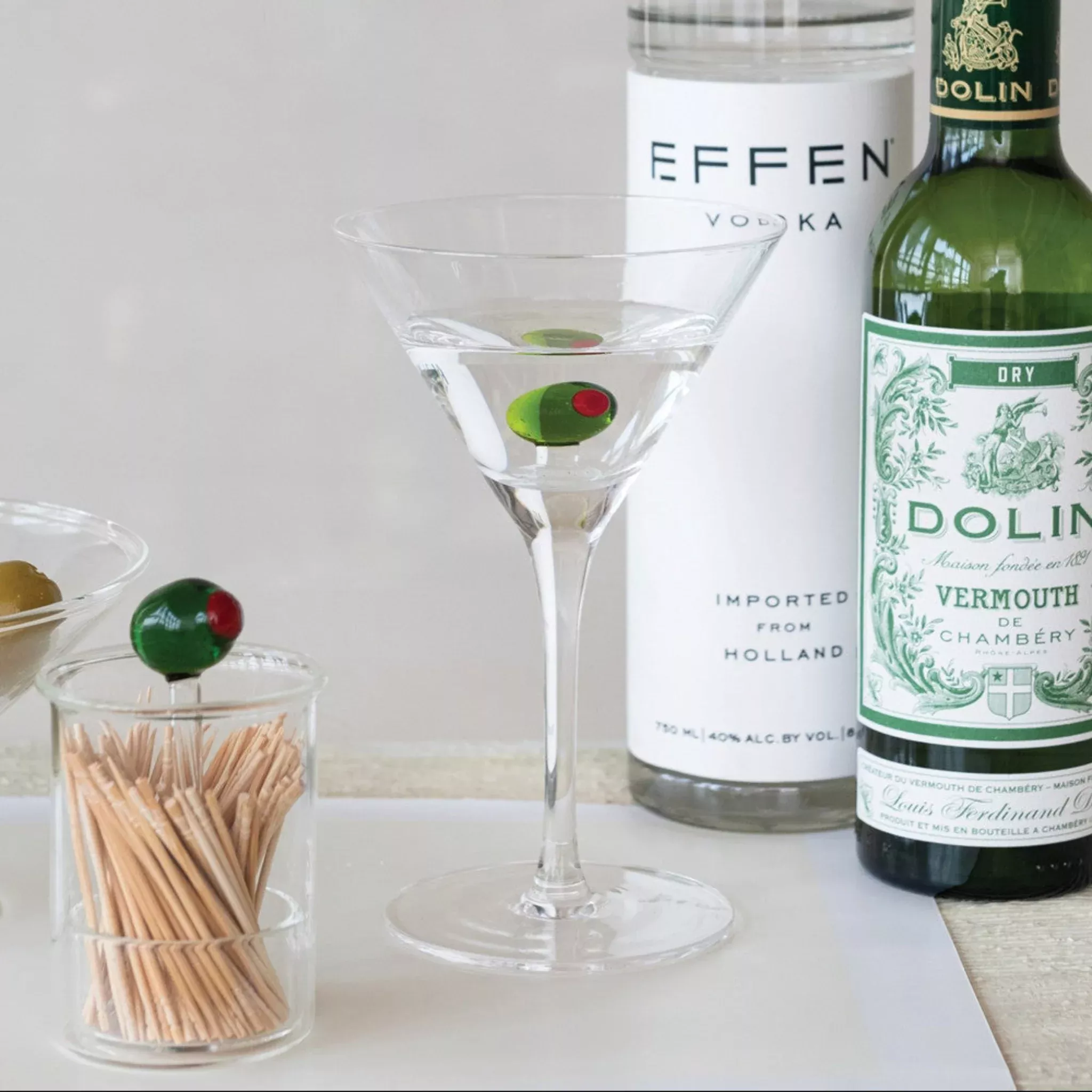 Olive Charm Martini Glass