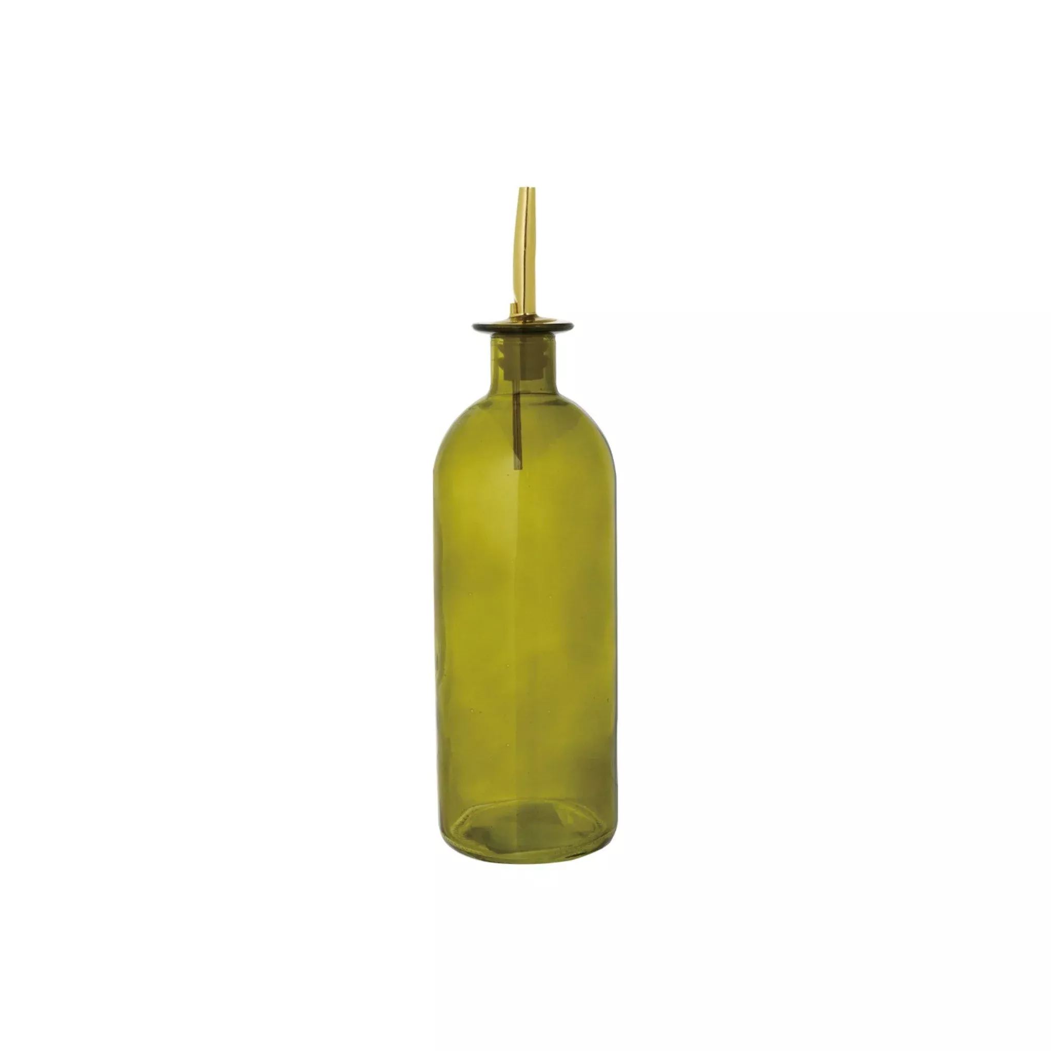 Olive Glass Oil Cruet