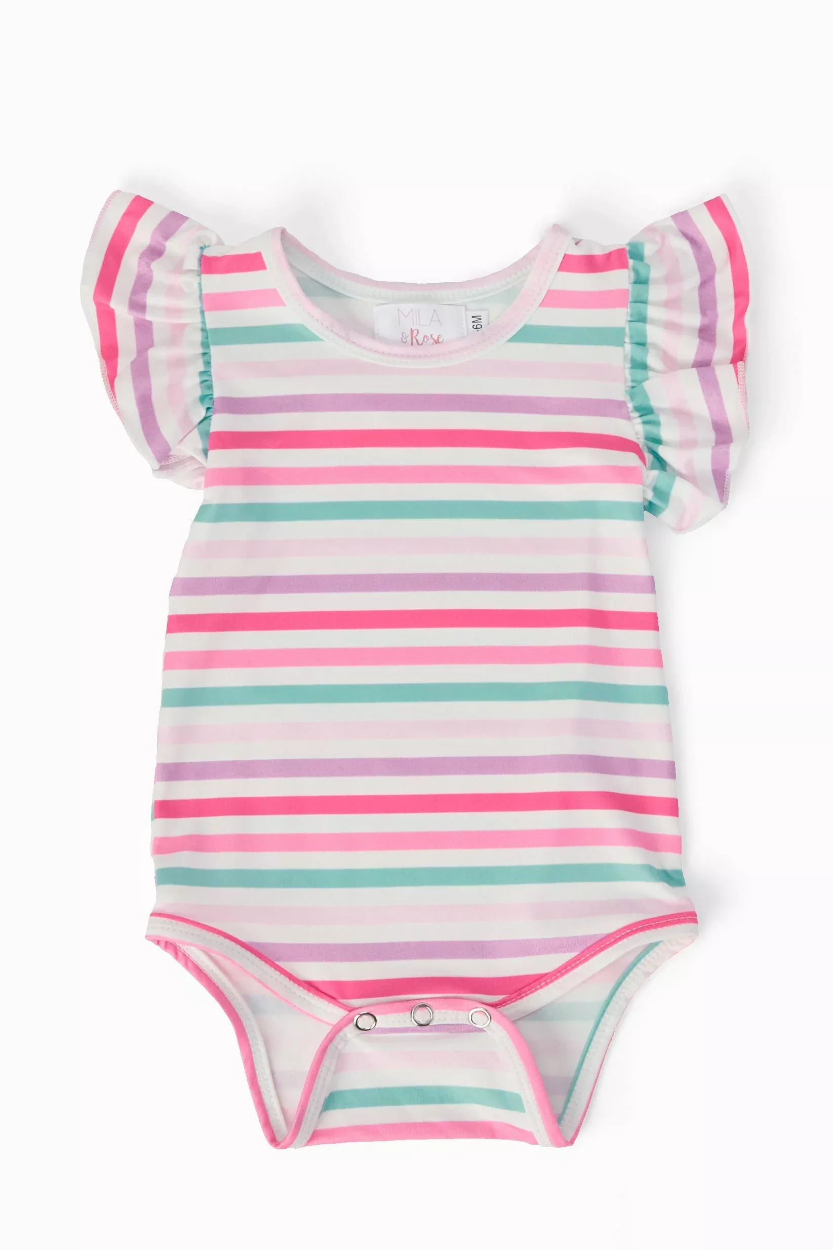 Pastel Stripes S /S Flutter Bodysuit