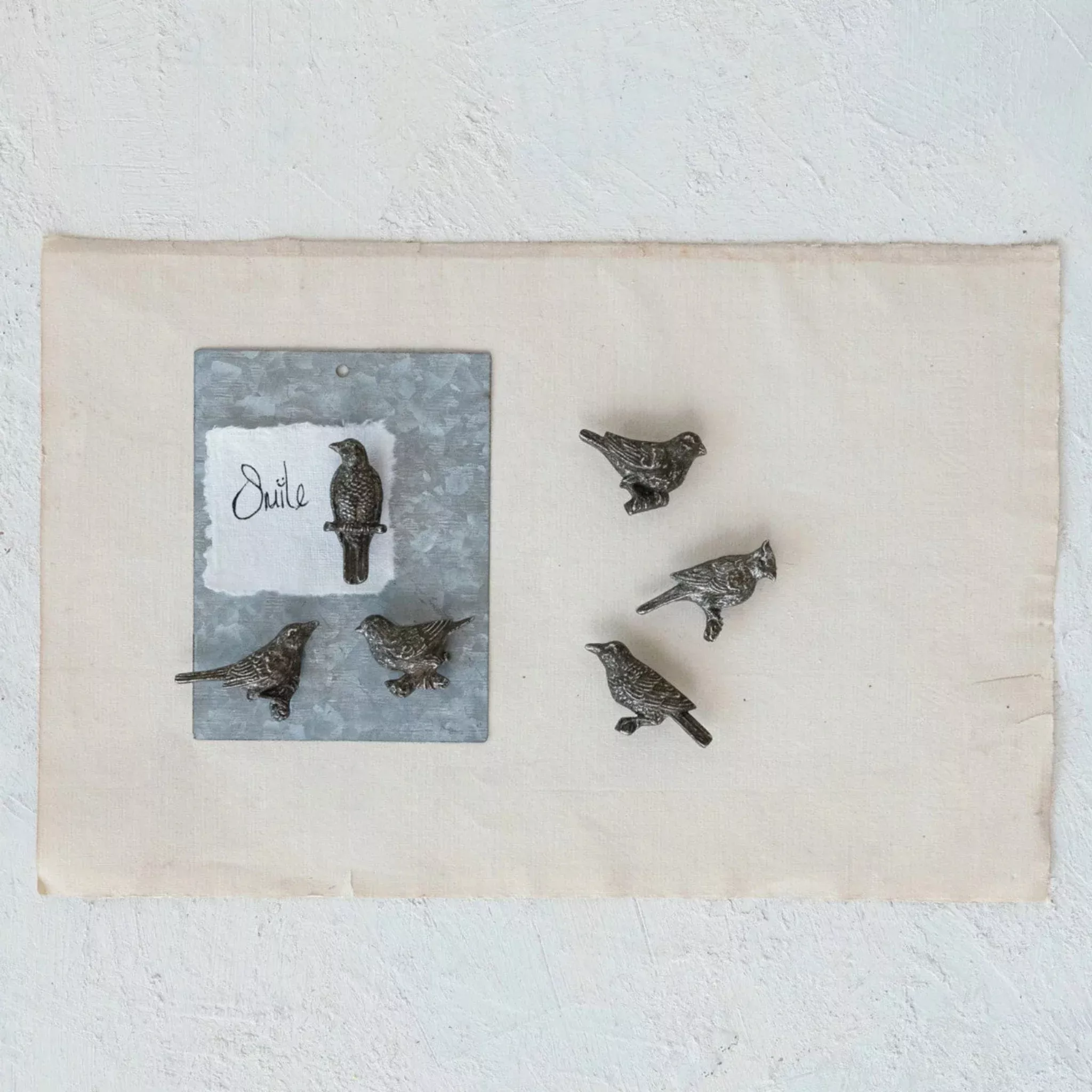 Pewter Bird Magnet Set