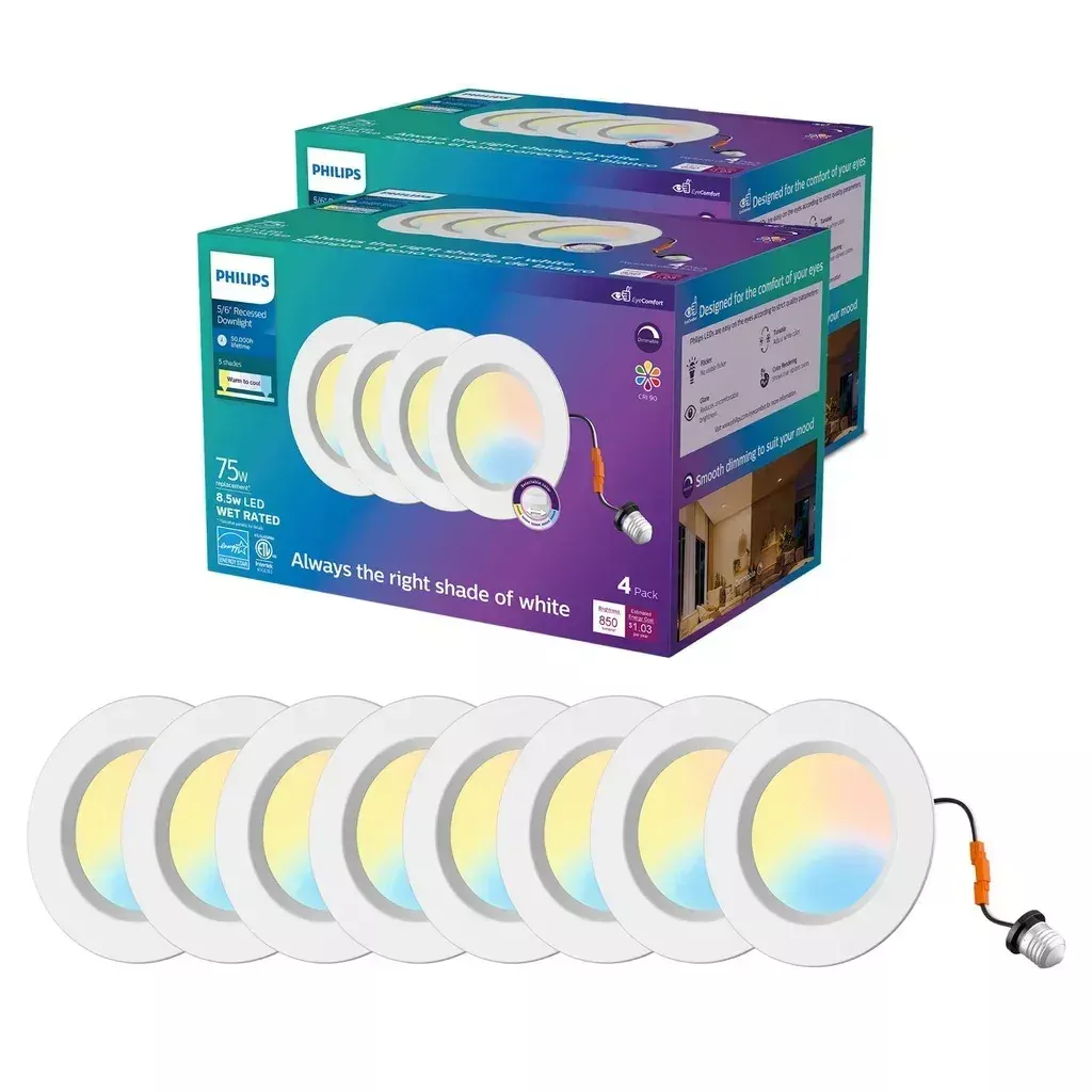 Philips 5/6" 5CCT Retrofit Downlight, 8-pack