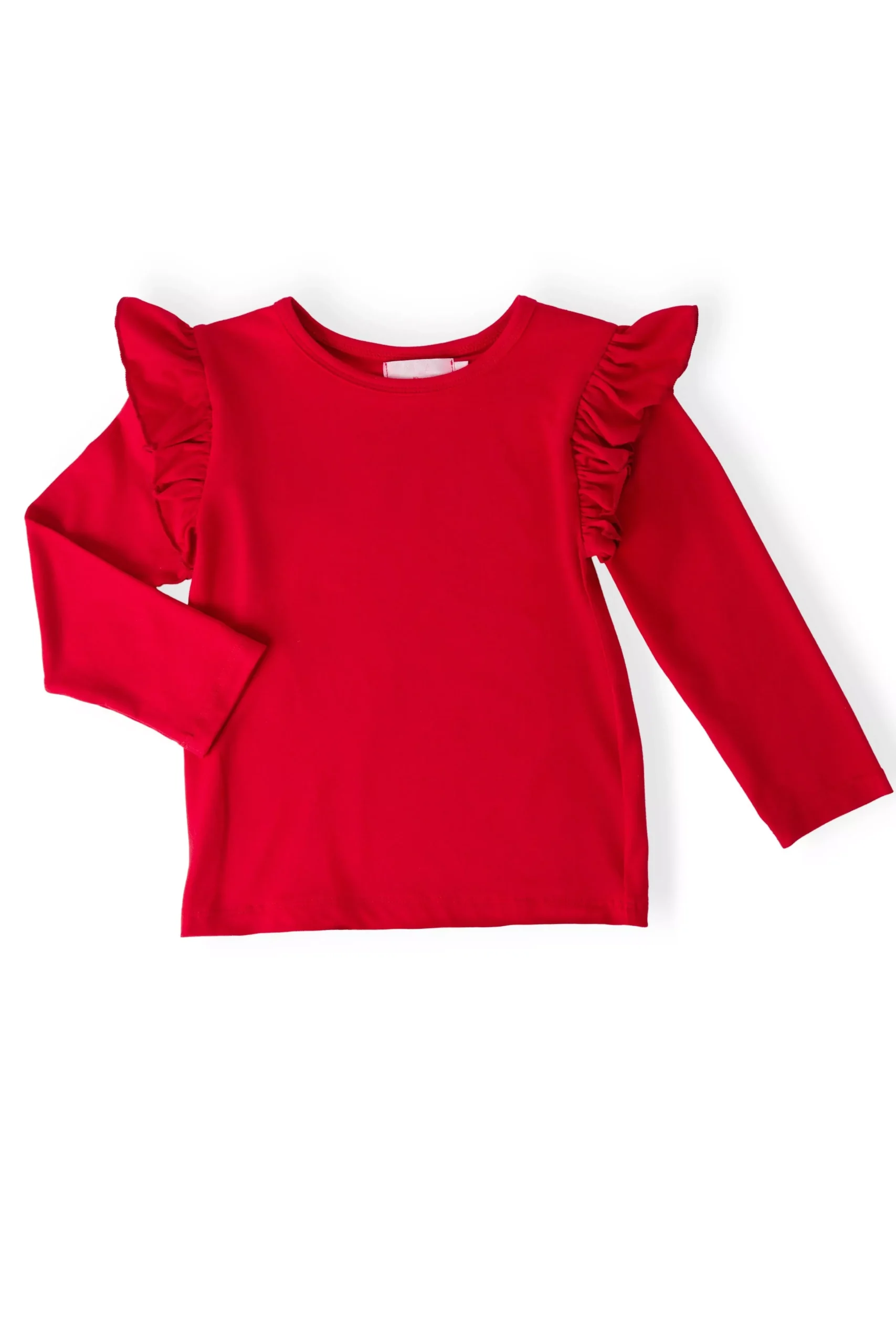 Red L /S Ruffle Tee