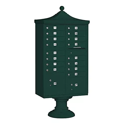 Regency Decorative CBU (Includes CBU, Pedestal, CBU Top and Pedestal Cover - Short) - 16 A Size Doors - Type III - Black - for Use with USPS Access Lock